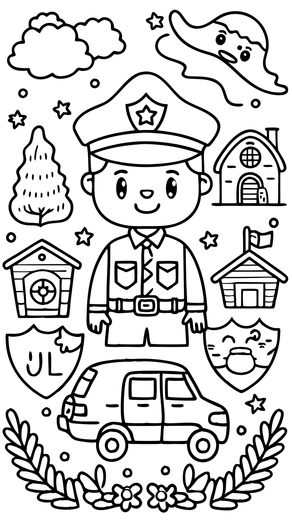 police coloring page